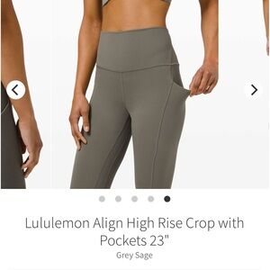 Lululemon Athletica Grey Sage Cropped Pants